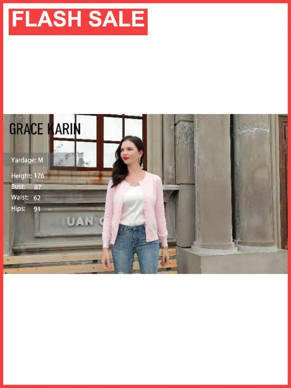 Knit Cardigan Sweater for Women Lightweight Button Down Crew Neck